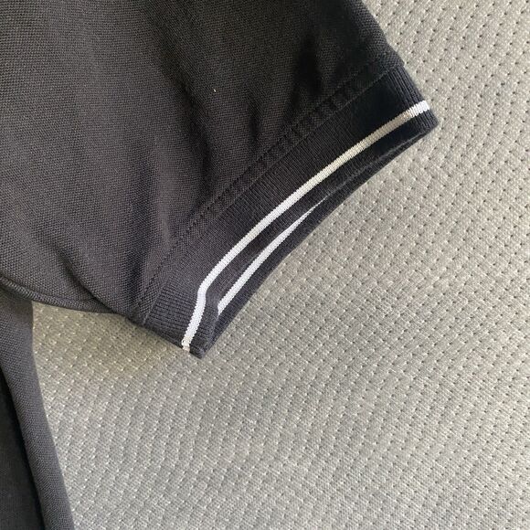 Military Fighter Jet F35 CFF Logo Black Knit Cotton Polo Shirt Mens Small - Picture 4 of 5